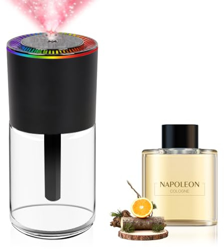 All-New, Smart Car Air Freshener Diffuser 160ml Large Capacity for 6 Months, Real-Time Monitoring, 90-Day Battery Life, 3 Modes, 7-Color with Starry Ceiling, for Car, Bedroom and Office.(COLOGNE)