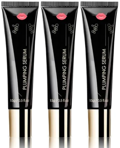 Lip Plumper Serum & Lip Booster - Volumen Serum mit Hyaluron und Peptiden, Plumping Lip Gloss für trockene Lippen, Pflegende Lippenbehandlung mit Spiegeleffekt, Nicht Klebrig (3pc)