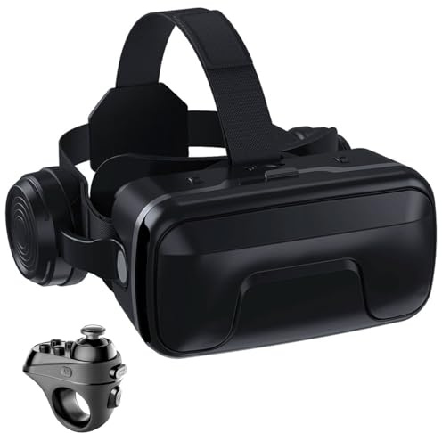 Gafas VR, Gafas de Virtual Reality 3D, VR Gafas con Controlador Bluetooth, Compatibles con Dispositivos Android y iPhone 4,7-7,2 Pulgadas, para niños y Adultos(A)