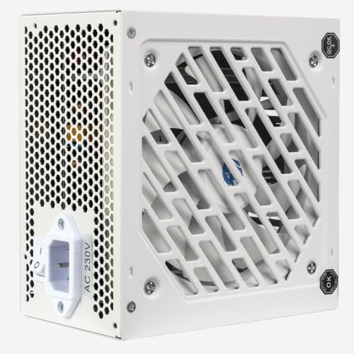 JUSTOP 650W PSU White 80 Plus Bronze Rated Power Supply With 120mm Cooling Fan, 4+4 Pin 12V, Dual PCI-E, 6x SATA (650W - White)