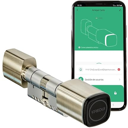 Arregui CYCLO Cerradura Electrónica con App Móvil y Tarjeta RFID | Control desde Smartphone | Control Remoto con Bridge (no incluido) | Ideal Oficinas y Locales | Seguridad IP65 sin Llave