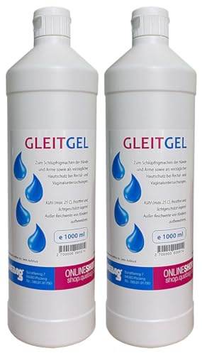 Gleitgel für Tiere 1000 ml – Veterinär Gleitschleim für Geburtshilfe & Untersuchungen bei Rind, Pferd & Nutztier – hautschonend & spermafreundlich – Quebag (2er Pack)