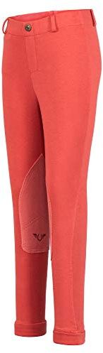 TuffRider Children's Starter Lowrise Pull-On Jods | Children UltraGripp Knee Patch Horse Riding Pants | Children's Equestrian Schooling Tights