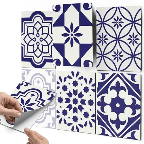 CREATISTO Mosaik Klebefliesen Stickerfliesen Fliesenfolie - Klebefolie Aufkleber für Fliesen I Stickerfliesen - Mosaikfliesen für Küche, Bad, WC Bordüre (15x20 cm I 30 -Teilig)