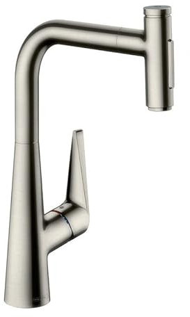 hansgrohe Talis Select M51 Migeur de cuisine 300, Douche Extraktible, 2 Düsen, 72823800, 72823800, Farbe: Edelstahl-Finish