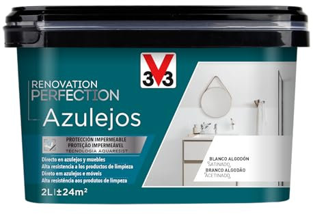 V33 Esmalte Renovation Perfection Azulejos Blanco Algodón Satinado 2L