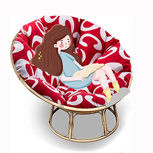SRHWBF Papasan-Kissen Papasansessel Kissen Papasan-Sitzkissen Stuhlkissen Für Innen Balkon Draus Schaukelstuhlkissen (NUR Kissen) (F20 Ø140cm/55.1 in)