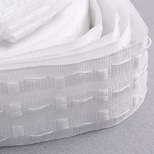 Hoonng Gardinenband Kräuselband, Vorhangband zum Aufnähen, Faltenband für Gardinen, 75 mm Breit Karte a 4M