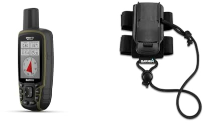 Garmin GPSMAP 65s – Robustes GPS-Outdoor-Navi mit vorinstallierter TopoActive Europakarte, 2,6“ Farbdisplay, Barometer & Kompass. & Rucksackhalterung