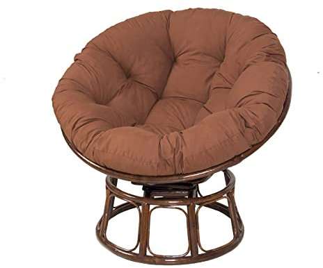 Trayosin Rundes Sitzkissen Papasan Papasansessel Rattansessel Auflage Gartenkissen Sesselkissen Garten Kissen Geeignet für Gartenterrasse im Freien (ohne Stuhl) (100x100CM,Braun)