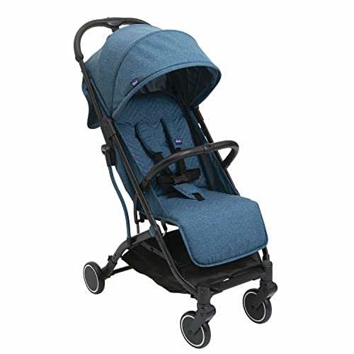Chicco Trolley Me Passeggino Leggero da 0 Mesi a 15 kg, Passeggino Reclinabile e Pieghevole con Funzione Trolley, Chiusura Compatta, Parapioggia e Cappottina Estendibile, Calipso Blue