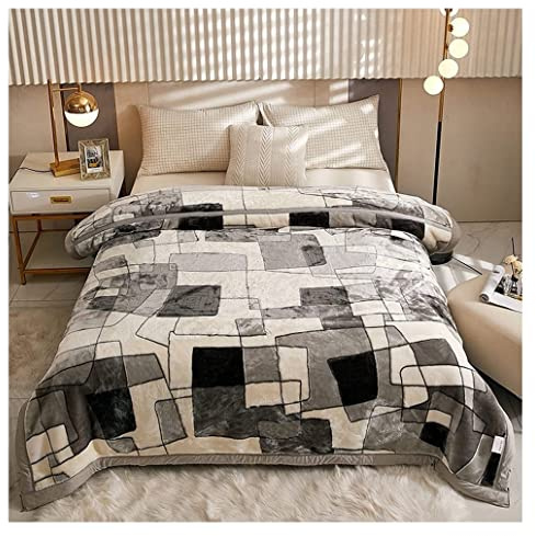 JGATW Manta Manta De Lana Resistente De Gran Tamaño, Manta De Visón Coreano, Suave Y Cálida, Manta De Cama Raschel Reversible De 2 Capas Cobija (Blue : Bronze, Size : 150x200cm)