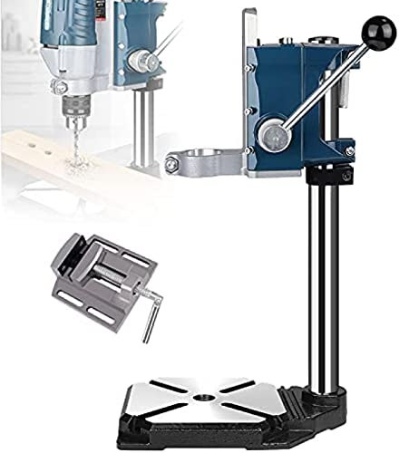 Drill Press, Pillar Drill Bench With Vise/Pressure Plate Drill Press Stand With 90°rotating Head, Adjustable Drill Press Table Workstation, Cast Iron Base+Fine-tuned Design,B,Constructive23