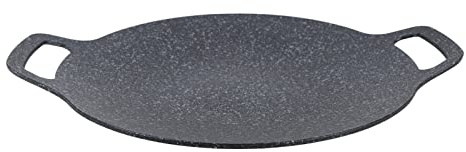 Korean Barbecue Grill, Round Barbecue Hot Plate Easy to Clean, Balanced Heating for Camping (34cm)