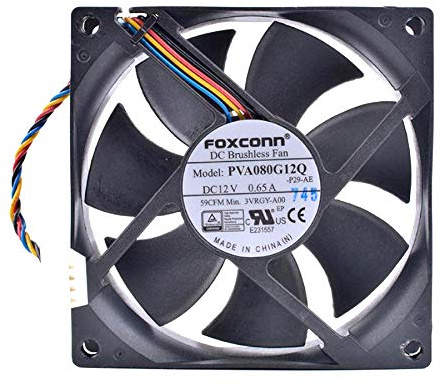 Cooler Fan PVA080G12Q 12V 0.65A, PWM Computer CPU High Air Volume Cooling Fan for 80x80x25mm