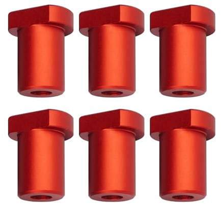 6 Pack Aluminum Alloy Bench Dogs, Woodworking Table Workbench Auxiliary Tool DIY Positioning Bench Bench Brake Inserts for T-Track Table Work Bench (20mm,Red)