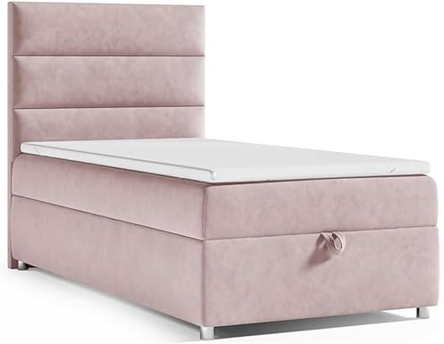 Best For Home Boxspringbett Trinity k-4 mit 7-Zonen Bonell-Federkernmatratze | Boxspringbett 90x200 | Boxsprintbett mit Matratze Und Stauraum | Polsterbett 90x200 - Lieferung bis Bordsteinkante