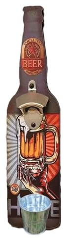 Abrelatas montado en la pared,Abridor de botellas de pared, Abridor de botellas para colgar en la pared, Abrebotellas montado en la pared, abridor de botellas de cerveza con soporte de almacenamiento
