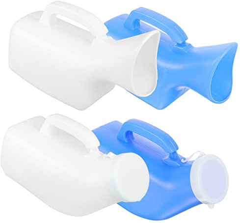Urinario Portátil para Adultos, Pack de 4, Plástico, 1200 Ml | Uso en Viaje y Hogar, Diseño Resistente, para Hombres y Personas Mayores