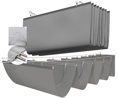 Waterproof Wave Shade Sail Awning Sliding Pergola Replacement Canopy For Garden Porch Beach Pavilion Grill Gazebo Modern Yard Grape Trellis Pergola(0.7mx7m)