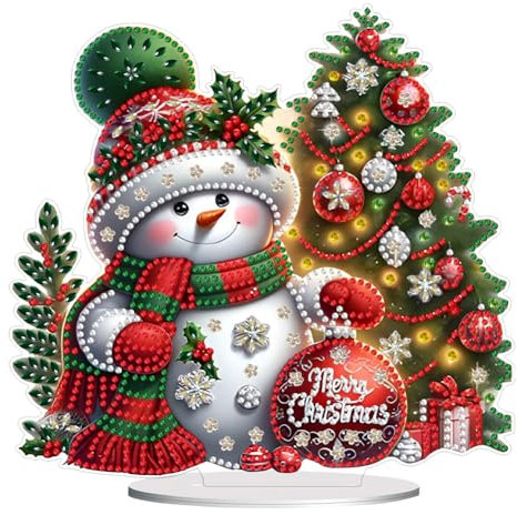 Generish Diamond Painting Tischdeko Weihnachtsdeko, Weihnachten Tisch Deko, Weinachtsdekorationen Schneemann, Christmas Decorations, Winter Weihnachtsfeier