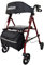 DEMERGY® Déambulateur Pliable Léger pour Personnes Âgées avec Siège Épais et Dossier 4 Roues Tout-Terrain Freins Manuels Hauteur Réglable Inclus Sac à Dos Idéal pour Séniors Personnes à Mobilité Rédu