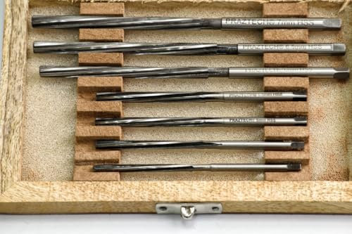 PRAZTECH® Alesatore a spirale con guida valvola 100% HSS, in acciaio ad alta velocità, fai da te, riparazione di tutti i motori, strumento manuale da taglio (7 pezzi: da 4 mm a 7 mm)