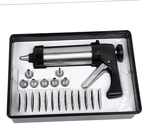PRETYZOOM Presse à Biscuits Ustensile Pâtisserie 21 Pièces Acier Inoxydable Poignée Ergonomique Décorateur de Desserts Antidérapant pour Décoration Gâteaux et Cupcakes