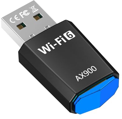 AX900 Adaptateur USB Wi-Fi double bande 2,4 GHz/5 GHz avec pilote intégré, adaptateur USB WiFi 6 pour PC/bureau/ordinateur portable, compatible avec Windows 11/10/8.1/8/7