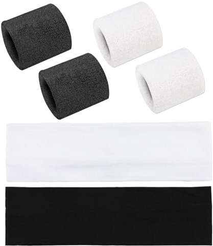 2 Stück Sport-Stirnbänder, 2 Paar Plüsch-Armbänder, Damen-Stirnbänder, Einfache Und Modische Elastische Stirnbänder, Schweißabsorbierendes Sport-Set