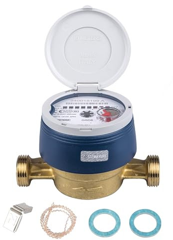 Wasserzähler für Garten, 3/4 Zoll AG/BL, 110 mm, mit UV-Schutzhaube