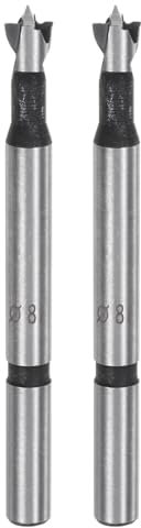 GUOYOU 2 Pcs Forstner Drill Bit for Woodworking, 5/16(8mm) Tungsten Carbide Wood Hole Saw Auger Opener, for Hard Wood, Plastic, Plywood Drilling Boring（Ø8mm, Length 95mm, Round Shank）