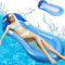 Matelas Pneumatique Flottant, 4 en 1 Matelas Piscine Gonflable, Matelas Gonflable Piscine avec Appui-Tête, Matelas Piscine Adulte Enfant, Hamac Gonflable Piscine, pour Plage, Bassins, Lac (Blue)