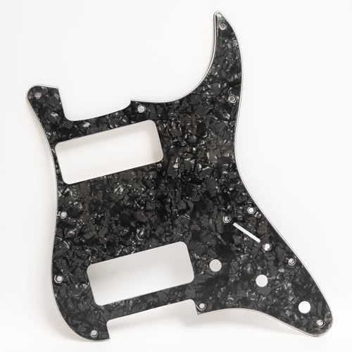 Gitarren-Pickguard für Fender Stratocaster Dual P90 Pickup Pickguard Scratch Plate, 11-Loch SSS Strat Pickguard Kompatibel mit USA/Mexico Strat, Custom Guitar Mod Part (4-lagiges schwarzes Peral)