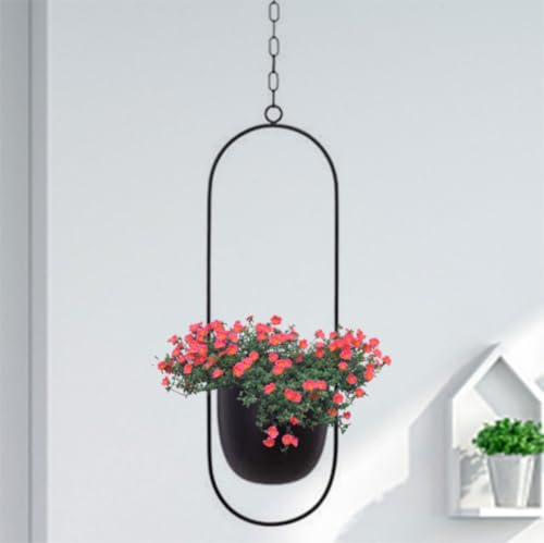 Vasi da Appendere in Metallo, Vasi Pensili con Catena e Gancio, Fioriera Sospesa Moderni per Interno e Esterno, Vaso per Piante Decorativo in Stile Bohémien per Giardino Portico Balcone Patio (B)