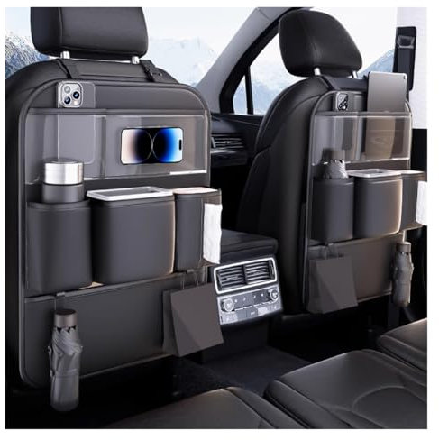 XINYUNFEI Autositz Organizer Kinder FüR Range Rover (2001-2024), Auto Multifunktional Wasserdicht Rücksitz Organizer, Leicht Zu Reinigen Rücksitz Organizerwith Tablet Storage(Black,Two Storage)
