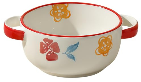 Piccola tazza da zuppa con manici, ciotole da zuppa di cipolle da 300 ml, adatta al microonde e alla lavastoviglie