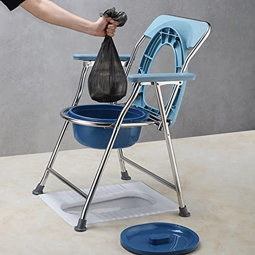Sedia da toilette pieghevole, Comodino portatile multifunzionale Comodino da campeggio Sedile WC, per anziani disabili donne incinte