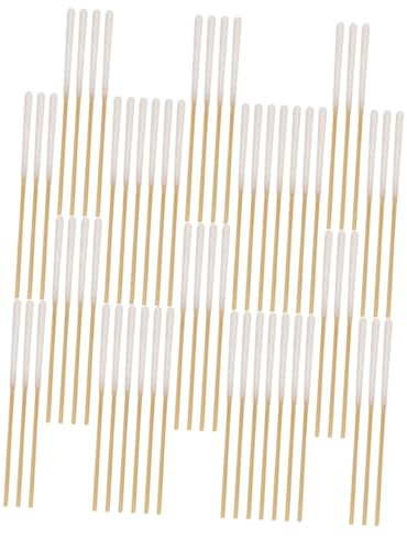 Hohopeti 60 Tamponi di Cotone Bastoncini in Bambù, senza Pelucchi, Confortevoli e Resistenti, per Pulizia Viso e Trucco, Confezione da 60 Pezzi