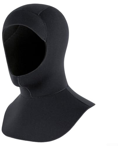 Besttoolifes Bonnet de plongée thermique en néoprène 5 mm 3 mm pour femme - Bonnet de plongée thermique élastique confortable pour homme - Taille S M pour L (3 mm, noir, S/M)