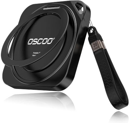 OSCOO MD100 1TB SSD Magnético Portátil 2000MB/s USB-C | SSD externo USB 3.2 Gen2, compatible con iPhone 15/16/17 ProRes 4K, Mac, PC, Android y tabletas. Ideal para juegos.