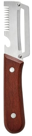 Pelapatate Da Cucina - Acciaio Inossidabile Con Manico In Legno | Pelafrutta Con Apribottiglie - Per Cipollotti, Zucchine, Cetrioli, Pere, Casa, Ristorante, Campeggio e Picnic