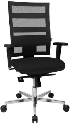 Topstar Sitness X-Pander Plus, ergonomischer Bürostuhl, Schreibtischstuhl, inkl. Multifunktions-Armlehnen, Body-Balance Tec-Gelenk, Stoff, schwarz, 61 x 59 x 130 cm