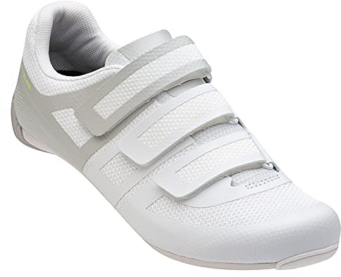 PEARL IZUMI Quest Road Cycling Shoe - Shoes for Women - Concave Plate Shape - Breathable Fabric Lining White/Fog EU 41 (US Women's 9) M