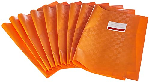 10X BRUNNEN Hefthülle A4 orange Folie mitSchild