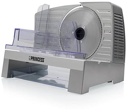 Princess 492988 Affettatrice Per pane, affettati, formaggi - Spessore fetta regolabile (0-23 mm) - Con spingitore e leccarda - 160 W