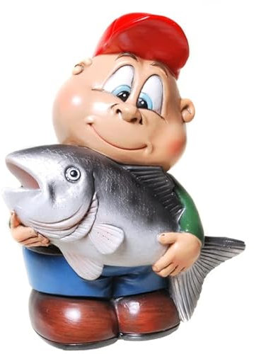 Spardose Angler mit Pfropfen, ca. 13,0 x 8,0 cm