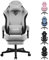 SITMOD Gaming Chair with Footrest-Computer Ergonomic Video Game Chair-Backrest and Seat Height Adjustable Swivel Task Chair for Adults with Lumbar Support(Gray)-Fabric