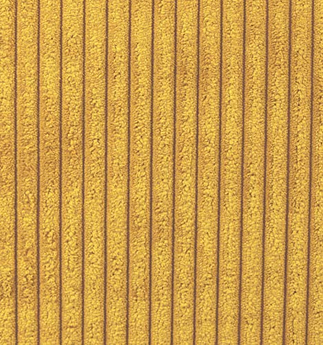 HEKO PANELS Murano Polsterstoff Cord-Optik Meterware Senfgelb 1 m x 1,42 m | Möbelstoff zum Nähen, Abriebfestigkeit 35000 Zyklen, 100% PES, 470 g/lfm, strapazierfähig, vielseitige Polsterstoff-Meterware