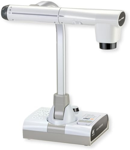Elmo 1380 Model TT-12G Interactive Document Camera, 4K Ultra HD, 12MP Sensor, Built-in Mic, Multi-Angle Flexible Arm, HDMI/USB/VGA, 192x Zoom, for Classroom Distance Learning, Replaced 1379 TT-12W